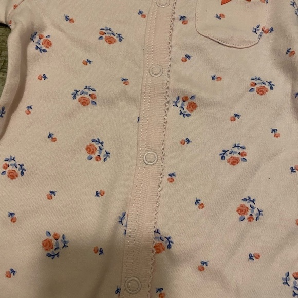 Carter’s Pink Floral Footie Pajamas 9 Months New With Tag - Picture 3 of 10